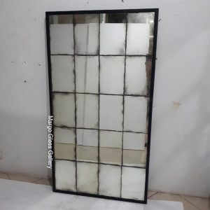 Black Leaner Antiqued panel Mirror MG 014419