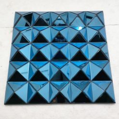 Square 3D Blue Mirror